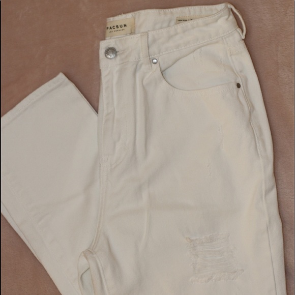 PacSun Denim - Pacsun Distressed White Mom Jeans Size 29